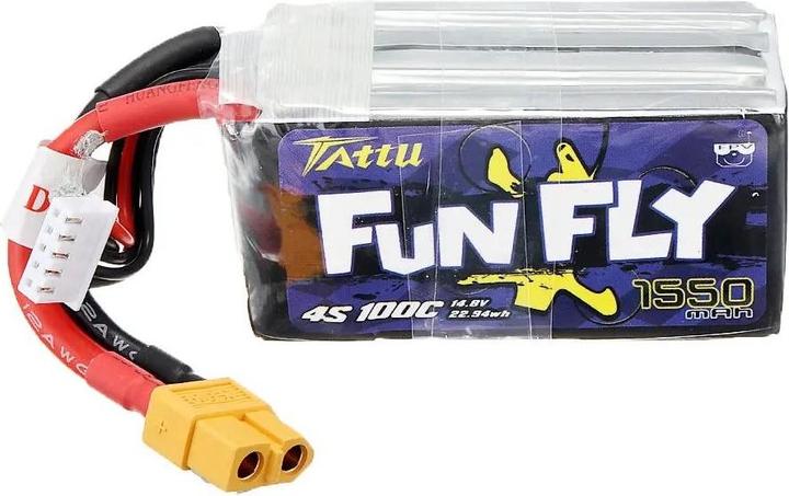 Produktbild AccuCell Akku 1550mAh 14.8V Burst 200C 4S XT60-Stecker für Modellbau, Drohne, 4S1P (14.80 V, 1550 mAh)