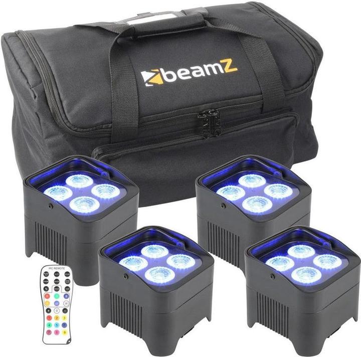 Image du produit BeamZ WLAN -Licht mit dem BBP94 -Set von 4 Batterie -LED -Lampen mit Beutel (10 W, LED)