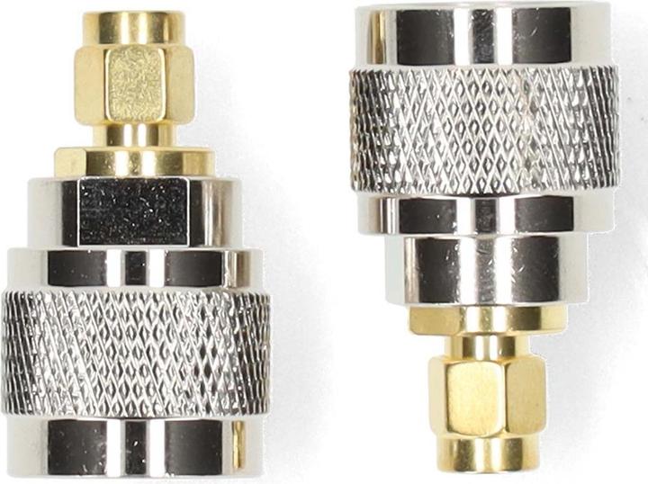 Image du produit Nedis Adaptateur SMA | Fiche SMA | Fiche N | Plaqué or | 50 Ohm | Droite | Cuivre | Or / Argent | (Câble d'antenne)