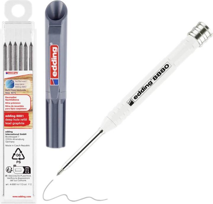 Produktbild Edding DIY Baumarker Graphit 4-8880-8881 Tieflochmarker Grau, Weiss 1 Set (Grau, Weiss, 1 x)