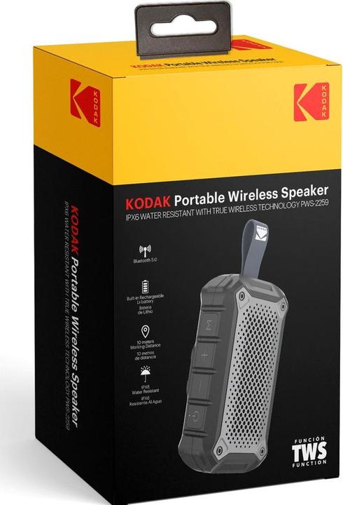 Image du produit Kodak PWS-2259 Haut-parleur de 5 watts avec norme IPX6 (12 h, Fonctionnement sur secteur)