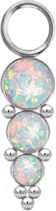 Immagine prodotto Star Piercing Anhänger silber drei Opale weiss mit Kugeln (senza ottone, Acciaio chirurgico 316L)