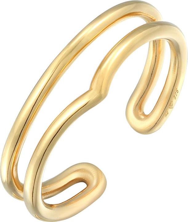 Elli Ring Wickelring Offen V-Form 925 Silber (54, 925 Silber)
