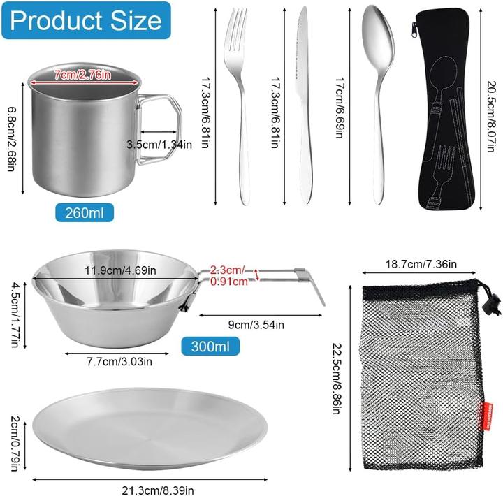 Actual product image Reforung 8-teiliges Camping-Geschirr-Set