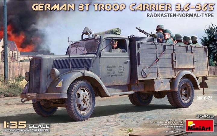 Produktbild Mini art Miniart 1:35 - German 3T Truck 3,6-36S Radkasten Normal Type