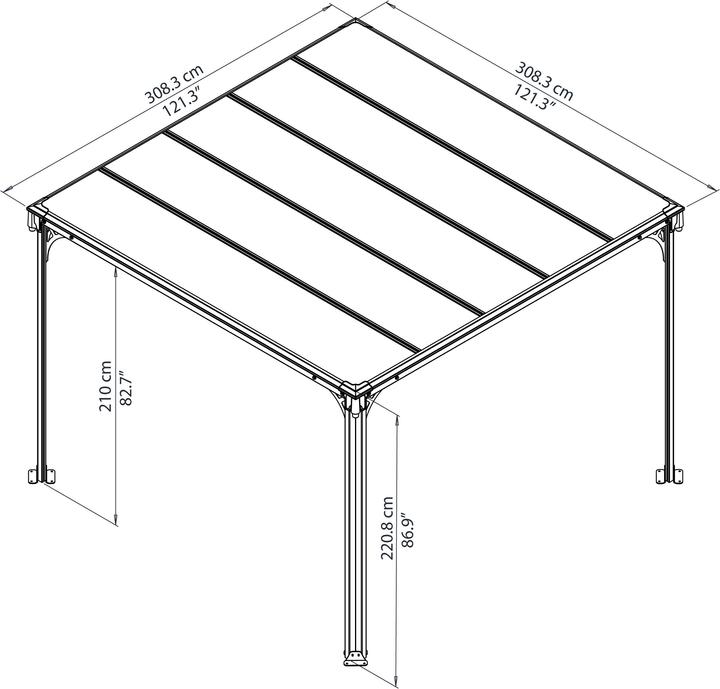 Actual product image Palram Milano 3000 (309 cm, 309 cm)
