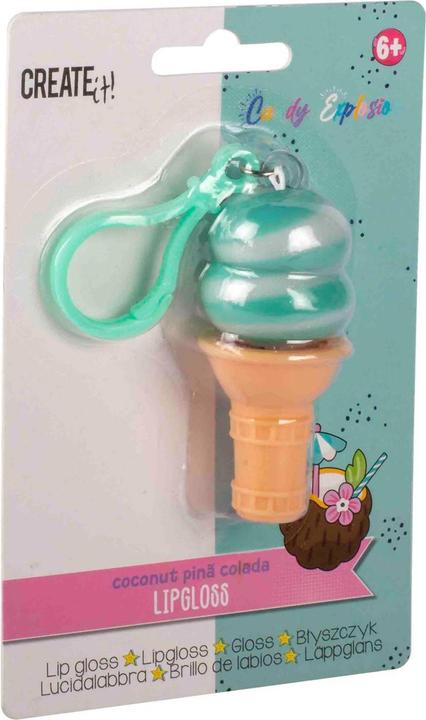 Actual product image Canenco Create It! candy explosion lip gloss ice cream key ring