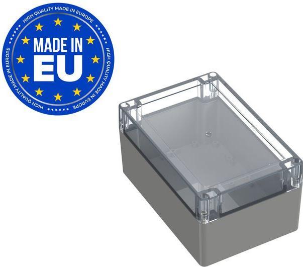 RND Components Custodia in plastica con coperchio trasparente Universale 180x120x90mm Grigio chiaro Policarbonato (Case)