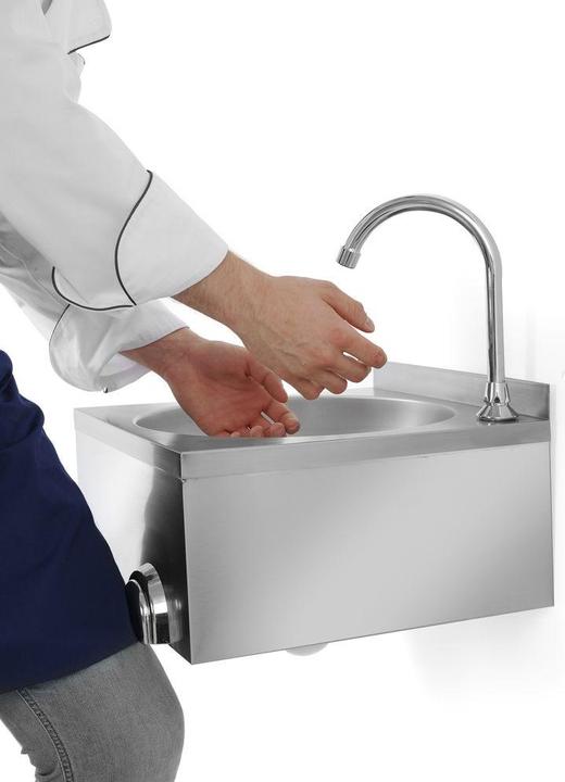Actual product image Hendi Washbasin with knee control stainless steel 400x400x45 (400 mm, 400 mm)