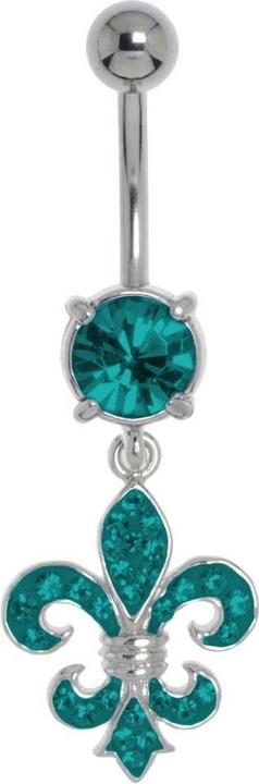 Produktbild Bijouteria Bauchpiercing (Messing rhodiniert, Chirurgenstahl 316L, Kristall)
