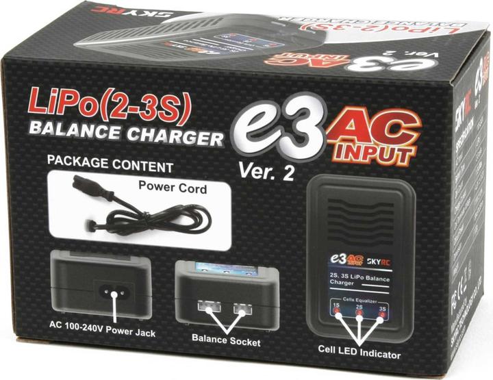 Immagine prodotto SkyRC caricatore e3 lipo 2-3s 1,2a