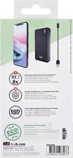 Actual product image T'nB Powerbank 2xUSB 20 000 mAh / 10W (20000 mAh, 20 W, 10 Wh)