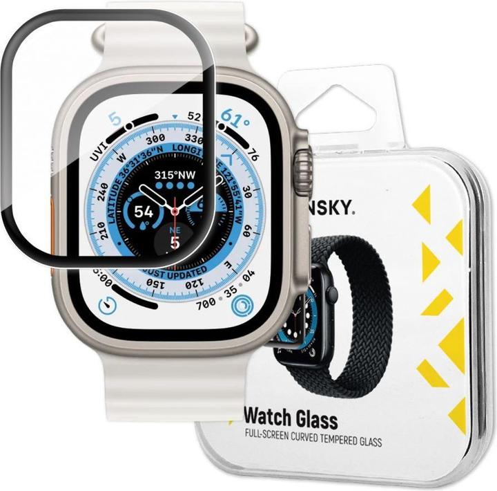 Wozinsky Full Glue Tempered Glass Apple Watch Ultra 49mm 9H Full Screen Tempered Glass with Black Fr
