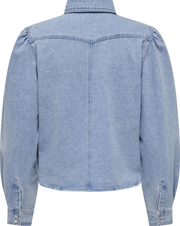 Actual product image Only Loose fit shirt collar puff sleeves shirt denim shirt (XS)