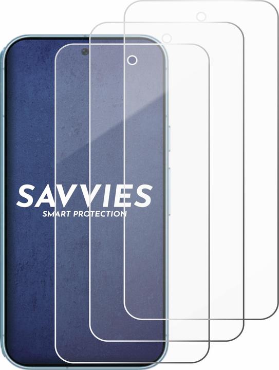 Actual product image Savvies 9H armoured glass screen protector Clear transparent glass (3 Piece, Google Pixel 9 Pro Fold)