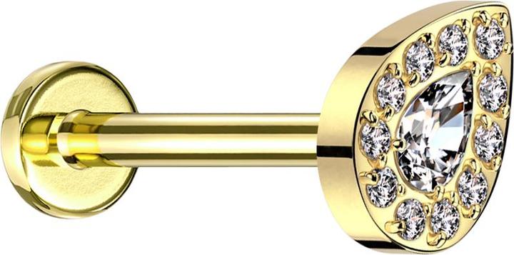 Star Piercing Micro Labret-Stab silber mit 0.8 mm Innengewinde (ohne Messing, Titan G23)