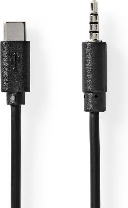 Image du produit Nedis Adaptateur USB-C™ | USB 2.0 | USB-C™ mâle | 3,5 mm mâle | 1,00 m | Rond | Nickelé | PVC (1 m, USB)