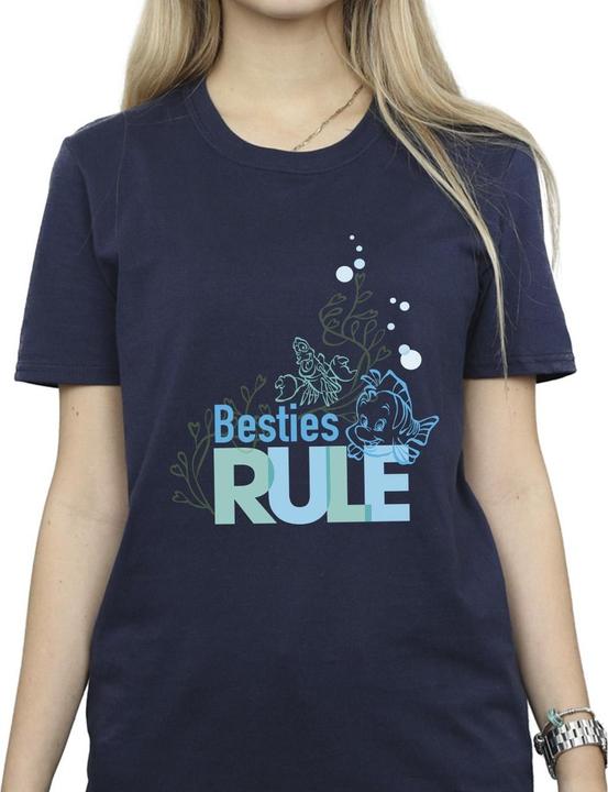 Actual product image Disney Womens/Ladies The Little Mermaid Besties Cotton Boyfriend T-Shirt (XXL)