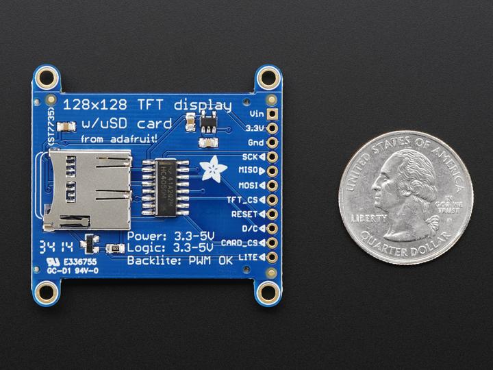 Immagine prodotto Adafruit Display LCD TFT da 1.44" a colori con microSD (Display)