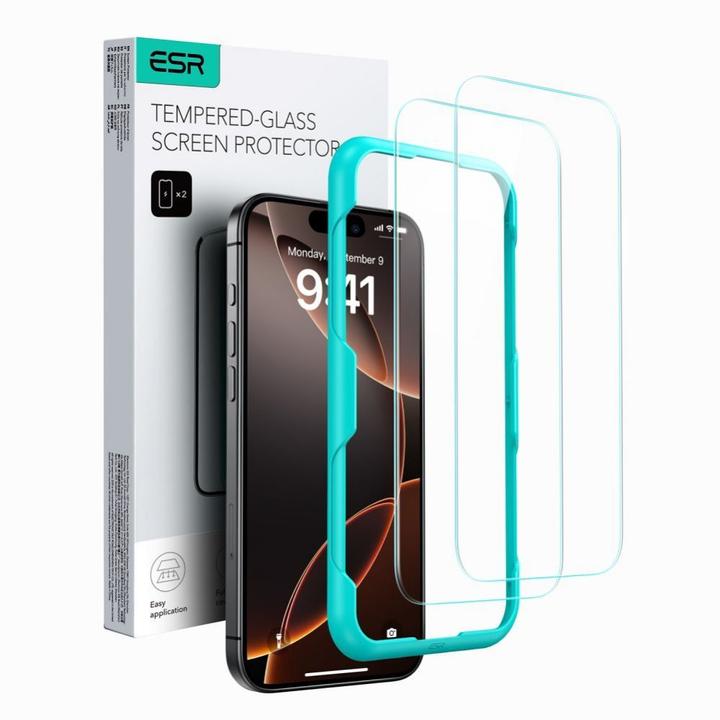 Actual product image ESR Tempered Glass for iPhone 16 Plus (2 pcs.) (2 Piece, Apple iPhone 16 Plus)