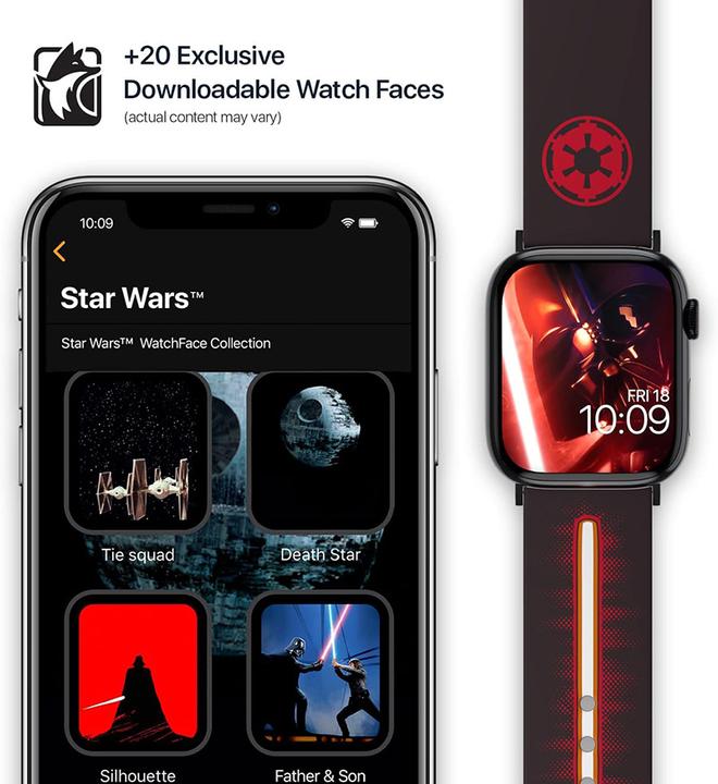 Image du produit Moby Fox Bracelet Smartwatch Star Wars Darth Vader Lightsaber 22 mm (22 mm, Silicone, Acier inoxydable)