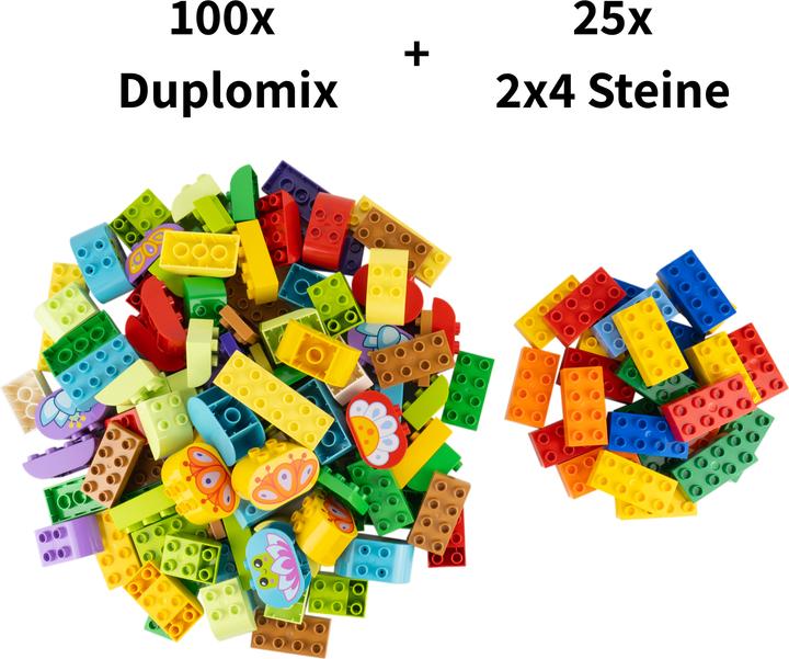 Actual product image LEGO Duplo 100 Baustein + 25 2x4 Steine Bunt NEU! Menge 125 Stueck