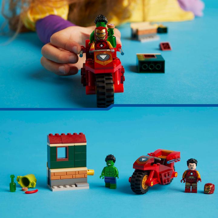 Actual product image LEGO Iron Man with bike and the Hulk (76287, LEGO Marvel)