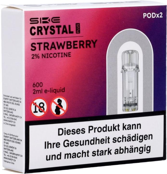 Actual product image SKE Crystal Plus Strawberry Burst - E-Pod refill - 2 pcs. à 2 ml (Strawberry)
