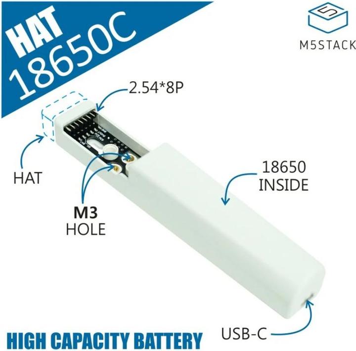 Immagine prodotto M5Stack Batteria 18650C a M5StickC