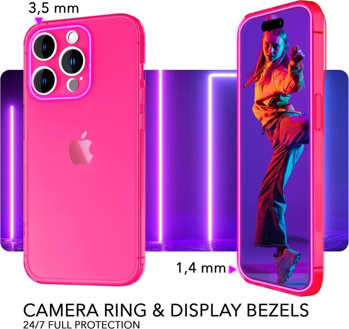 Actual product image Nalia Clear Transparent Neon Silicone Sleeve (Apple iPhone 14 Pro Max)