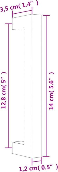 Image du produit VidaXL Poignées de meubles 20 pcs. noir 128 mm acier inoxydable,couleur