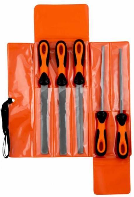 Produktbild Bahco ERGO Feilensatz, 4 x Bastardhieb/1 x Halbschlicht 200 mm 5-teilig (Hieb 1, 200 mm)