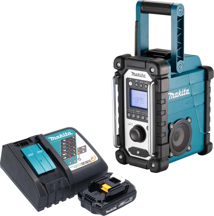 Image du produit Makita DMR 116 RY1 Radio de chantier sans fil 14,4 - 18 V AM FM AUX + 1x batterie 1,5 Ah + chargeur (FM, AM)