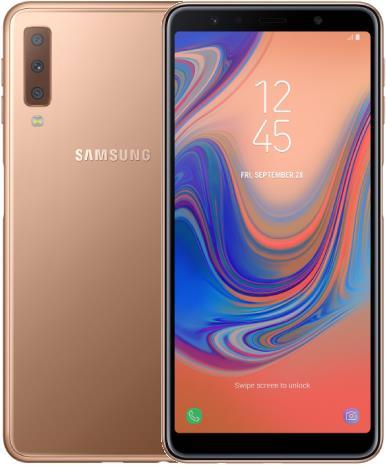 Produktbild Samsung Galaxy A7 (64 GB, Gold, 6", Hybrid Dual SIM, 24 Mpx, 4G)