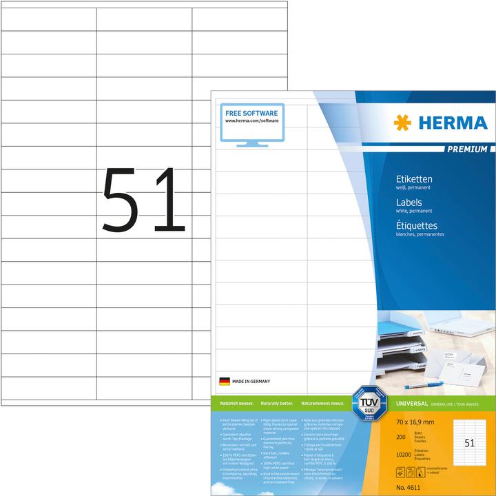Productafbeelding HERMA Universele etiketten A4