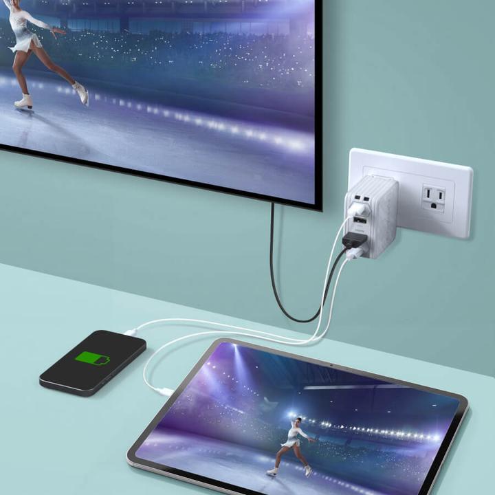 Produktbild AVerMedia Ladedock, EliteGO (GC313Pro) White, 100W GaN, HDMI (Mac)