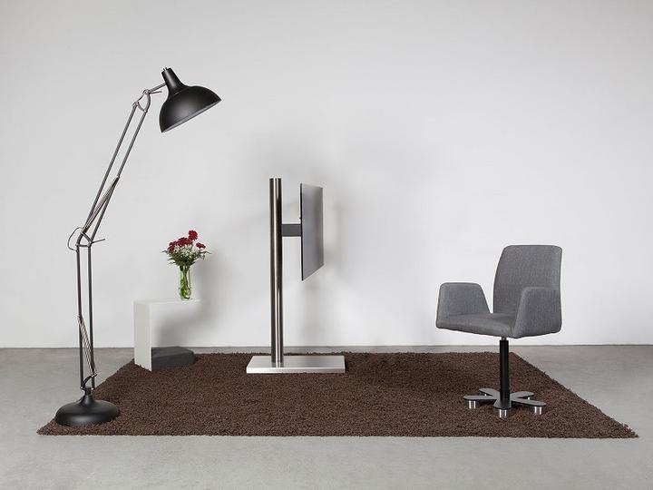 Image du produit Wissmann Raumobjekte Support TV, acier inoxydable brossé, -75", 136cm x (75", 59 kg)