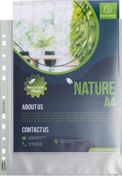Produktbild Exacompta Beutel mit 50 Prospekthüllen, genarbt, Recycling-PP 90, für A4+, Forever (A4+, 50 x)