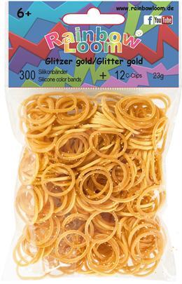 Actual product image Rainbow Loom Silicone bands glitter gold (12 pcs.)