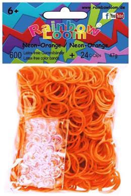Image du produit Rainbow Loom Bandes de silicone orange fluo opaque (600 pcs)