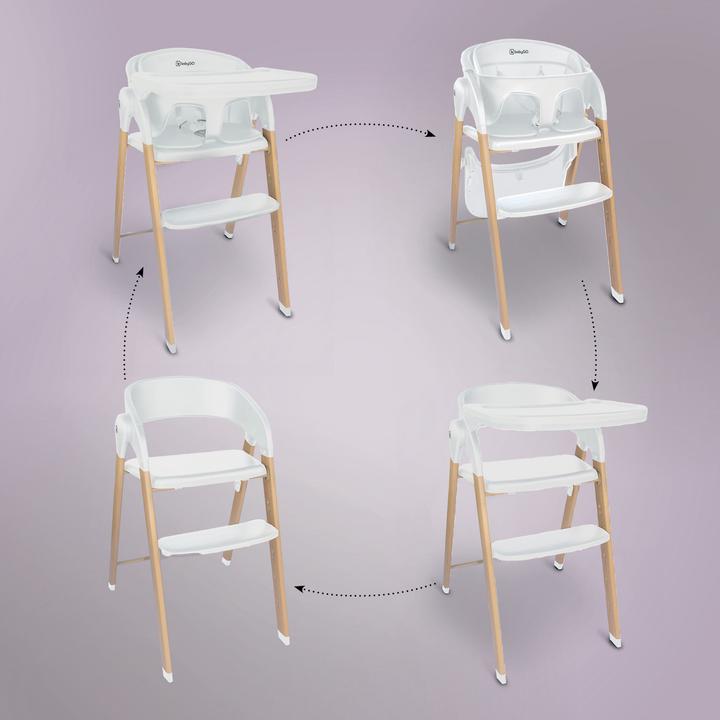 Produktbild BabyGo Hochstuhl Levels white wood optic (Hochstuhl)