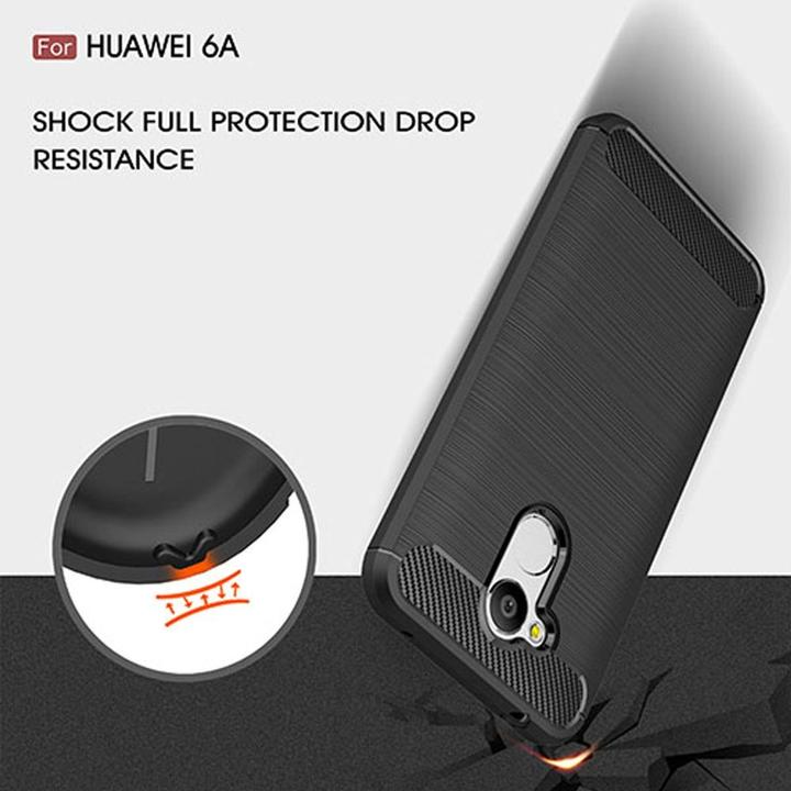 Actual product image König Design Huawei Honor 6A Pro Mobile Case TPU Case Carbon Fiber Protection Cover Black New (Fee 6A)