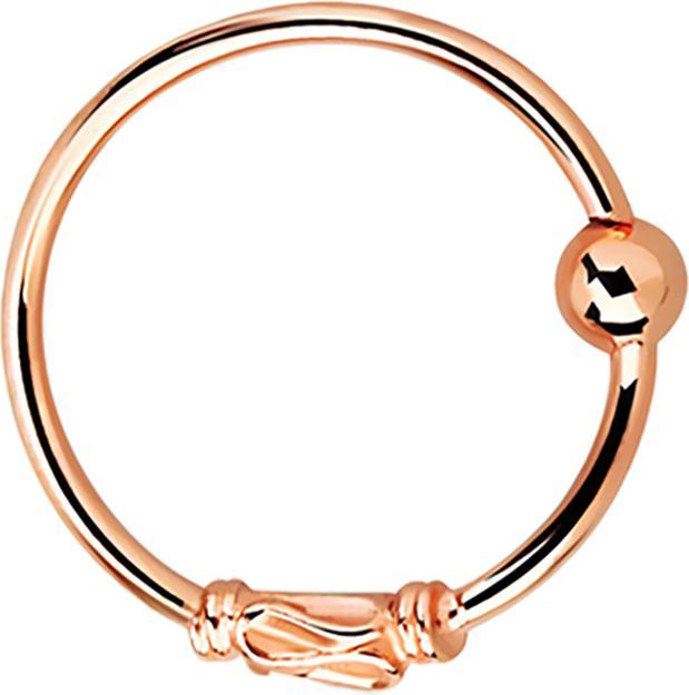 Image du produit Star Piercing Micro piercing anneau avec petite corde enroulée et motif de fil rose or (Argent sterling 925, sans laiton)