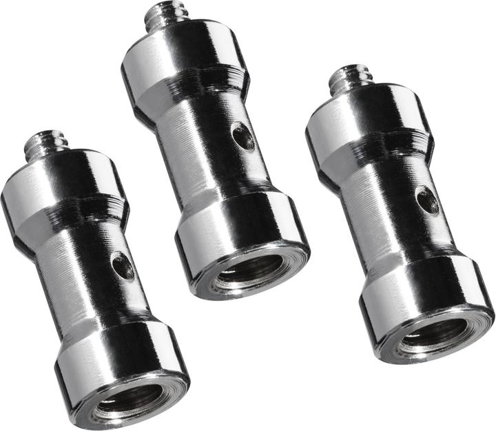 Walimex Set 3x Spigot Gewinde Adapter 3/8" auf 1/4" Fotografie Kamera Zubehör (Stand adapter)