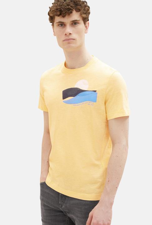 Image du produit Tom Tailor T-Shirt Gestreiftes Kurzarmshirt mit Rundhalsausschnitt und Foto-Print (XL)