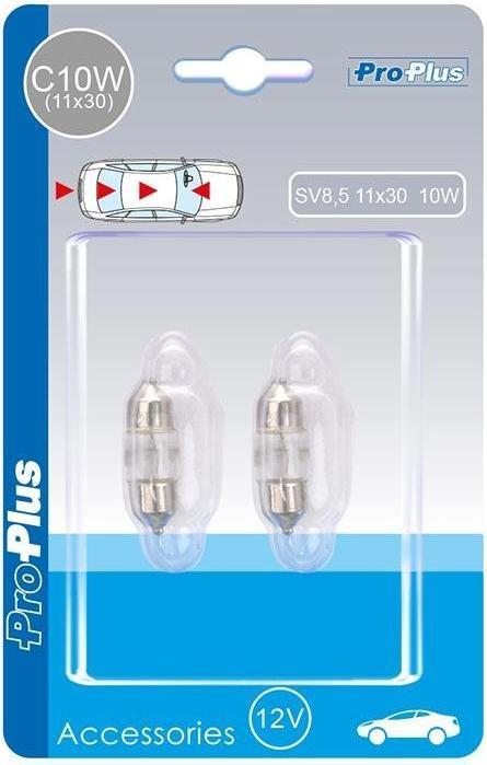 Immagine prodotto ProPlus Lampada per auto 12V 10W SV8,5 11x30 2 pezzi in blister