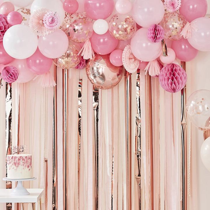 Immagine prodotto Ginger Ray Scatola con palloncini e decorazioni per feste in rosa (70 x)