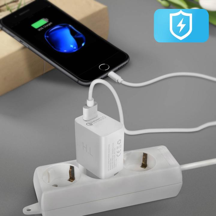 Produktbild Avizar Qualcomm Quick Charge 3.0 3A Netzteil + Lightning Kabel (18 W)