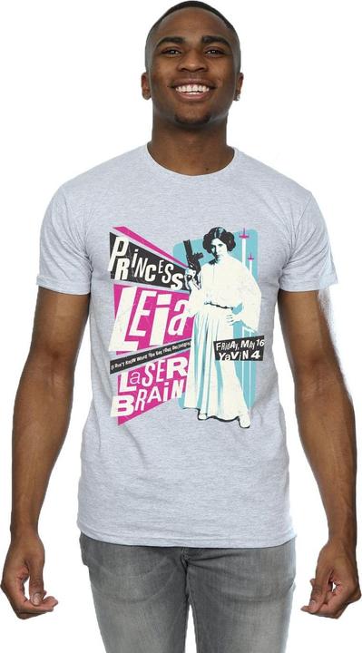 Actual product image Star Wars Mens Princess Leia Rock Poster T-Shirt (L)