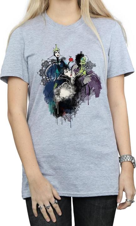 Actual product image Disney Womens/Ladies Villains Sketch Cotton Boyfriend T-Shirt (XXL)